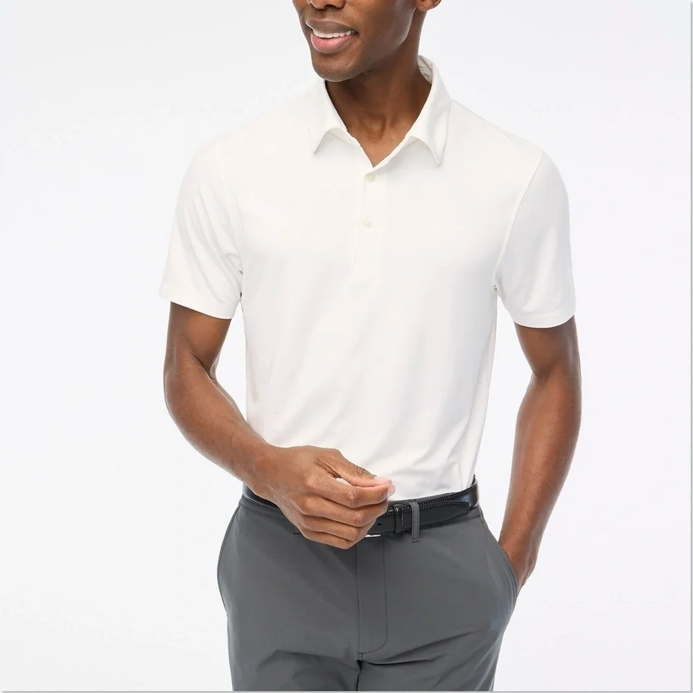NEW J.Crew Performance polo shirt White Size L NWOT Golf Tennis Pickleball